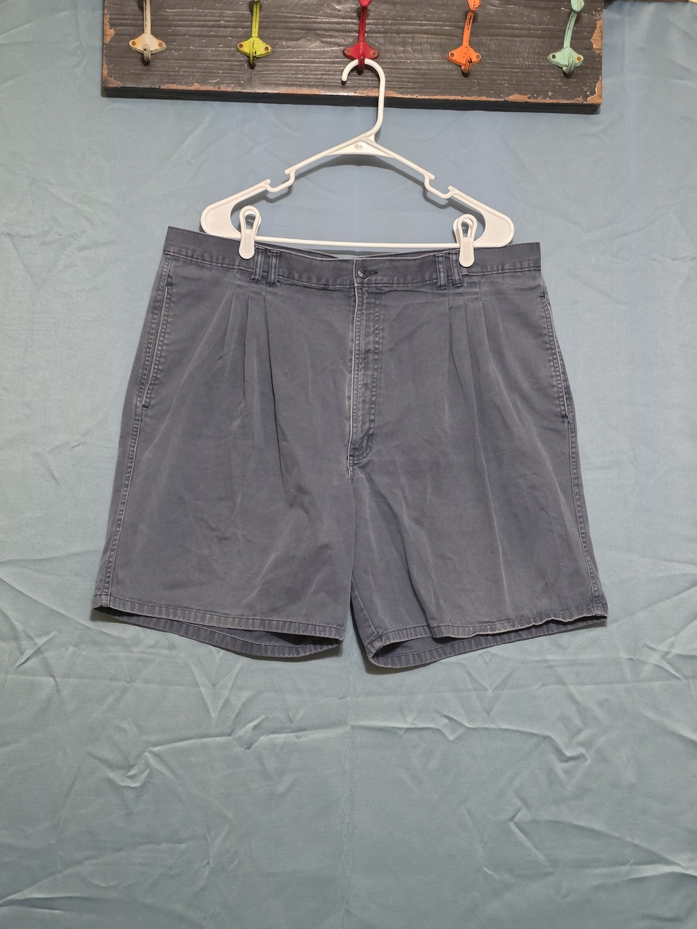 Bugle Boy Men's Flat Front Shorts in Slate Blue